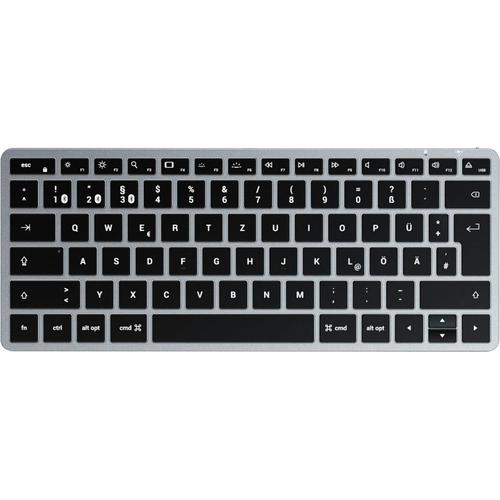 "SATECHI Tastatur ""Slim X1 Bluetooth Keyboard-DE (German)"" Tastaturen grau Bluetooth Tastatur"
