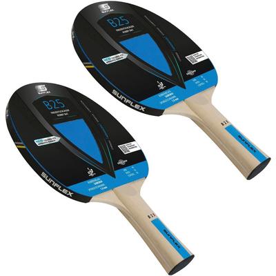 Tischtennisschläger SUNFLEX "2er Set Color Comp B25, zwei Spieler Bat" braun (holzfarbig)