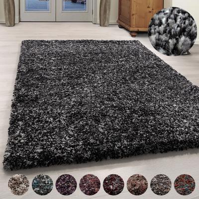 Hochflor-Teppich AYYILDIZ TEPPICHE "Enjoy Shaggy", grau (anthrazit), B:280cm H:50mm L:370cm, Kunstfaser, Teppiche, auch als Läufer, Shaggy, Langflor, meliert, Wohnzimmer Image