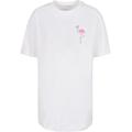 T-Shirt MERCHCODE "Damen Ladies Flamingo Oversized Boyfriend Tee" Gr. L, weiß (white) Herren Shirts Oversize