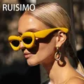 Lunettes de soleil jaunes dégradées pour hommes et femmes lunettes de soleil hip hop punk lunettes