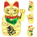 Chat porte-bonheur chinois avec main agitante dorée Feng-Shui Maneki Neko décoration de maison
