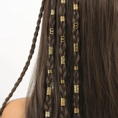 Ensemble d'anneaux de cheveux mixtes perles de dreadlocks anneaux de tresse de cheveux pinces