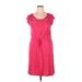 Spense Casual Dress - Mini Scoop Neck Short sleeves: Pink Print Dresses - Women's Size X-Large