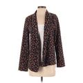 Bobeau Jacket: Below Hip Brown Leopard Print Jackets & Outerwear - Women's Size X-Small