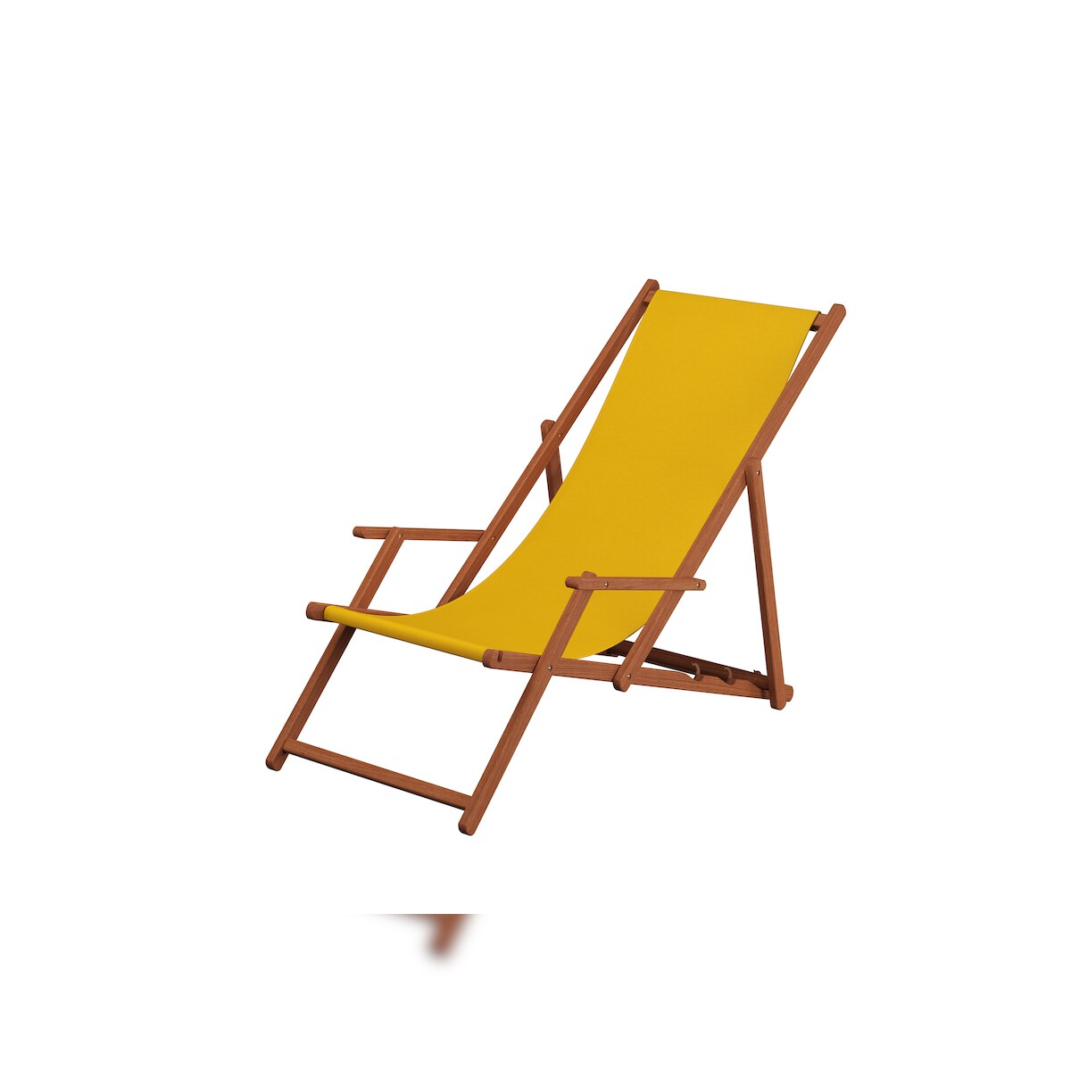 Erst-Holz Liegestuhl gelb Gartenliege Tisch Kissen Deckchair Sonnenliege Gartenstuhl Massivholz 10-302 T KD Image