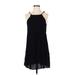 Blue Rain Casual Dress - A-Line Halter Sleeveless: Black Print Dresses - Women's Size X-Small