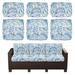 Winston Porter 6 - Piece Outdoor Cushion Cover Polyester in Blue | 3 H x 69 W x 25 D in | Wayfair DB639F0329C14A4AABC244F92A450EE1