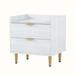 Mercer41 Nashely 2 - Drawer Nightstand Wood in White | 20.5 H x 19.7 W x 15.8 D in | Wayfair 067125F7F25E4104801B7AB79310D192