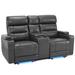 Ivy Bronx 69.7" Wide Faux Leather Home Theater Loveseat w/ Cup Holder Faux Leather in Gray | 42.5 H x 69.7 W x 38.2 D in | Wayfair