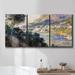 Loon Peak® Stacked Landscape II Framed On Canvas 3 Pieces Set Canvas, Solid Wood in Brown/Green/White | 48 H x 96 W x 2 D in | Wayfair