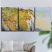 Vault W Artwork The Poppy Blumenfeld (The Barn) by Monet - 3 Piece Wrapped Canvas Print Canvas, in Blue/Green | 48 H x 96 W x 2 D in | Wayfair