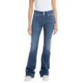 Replay Damen Jeans Schlaghose Newluz Flare Flare-Fit mit Power Stretch, Blau (Medium Blue 009), 24W / 34L