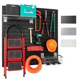 Slat Wall Paneling Garage Storage PVC Wall Panels Slatwall Garage Home Organizer Wall Mounted 4ft x 4ft (16 sqft) Heavy Duty Pegboard for Tool Organization Slatwall Board System for Workshop Black