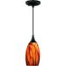 XiKe Milano Bronze Mini Pendant Ceiling Light Amber Fire Glass