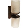 XiKe 2424-02-32 Wall Sconce with Umber Linen Glass Shades Antique Bronze