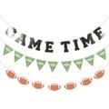 Rugby Party Decorations 3 Pcs Decorate Pull The Flag Paper Gifts Football for Dining Tables Birthday