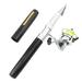 Walmeck Rod Metal Reel Reel Shape Rod Telescopic Pen Shape Rod Pole + Metal Portable Pen Shape Telescopic Aluminum Alloy + Metal Reel Aluminum Alloy Pole Reel Combo Rod Reel Rod Telescopic Aluminum