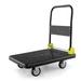 Industrial Folding Push Hand Truck on Wheels Rolling Platform Cart with Handle Metal Heavy Duty Dolly for Home Office Warehouse Garage Workshops Schools Garden 330 lb Capacity Black+Yellow