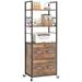 Vinsetto 2 Drawer Mobile File Cabinet with Lock & Hanging Bar Rustic Brown