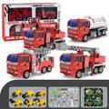 Model Toy Cars for Toddler Fire Truck Toy Set Which Can Open The Door And Spray Water Fire Truck Mini Emergency Fire Truck Toy Birthday Gift For Boys Over 3 Years Old Clearance Under 10$!