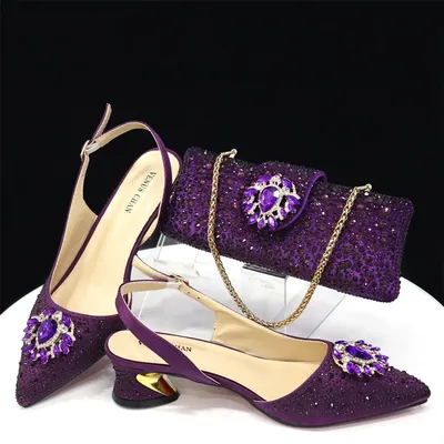 Ladies purple shoes and cheap matching bag