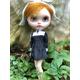"Blythe nun outfit, two piece set of silk dress and bonnet for 12\" Blythe"