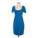 Diane von Furstenberg Casual Dress - Sheath: Blue Solid Dresses - Women's Size 2