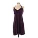 Express Casual Dress - Mini: Purple Solid Dresses - Women's Size X-Small