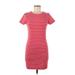 French Connection Casual Dress - Mini Crew Neck Short sleeves: Red Print Dresses - Women's Size Medium