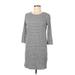 Forever 21 Casual Dress - Shift: Gray Stripes Dresses - Women's Size Medium