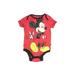 Disney Baby Short Sleeve Onesie: Red Graphic Bottoms - Size 9 Month