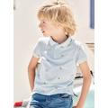 Printed Polo Shirt in Piqué Knit for Boys printed blue