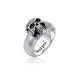 Siegelring KUZZOI "Herren Totenkopf 925er Silber" Fingerringe Gr. 64 mm, Silber 925 (Sterlingsilber), 8 mm, silberfarben (silber) Herren Fingerringe Ringe