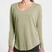 Athleta Tops | Athleta Stratus Breezy Top U Neck Cascades Olive Athleisure Round Hem Womens 1x | Color: Green | Size: 1x