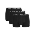 Boxershorts FILA Gr. M, 3 St., schwarz Herren Unterhosen Hipster-Panty Herrenwäsche FILA Schriftzug