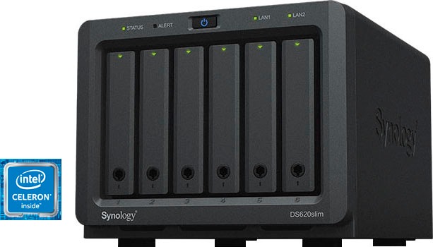 SYNOLOGY NAS-Server "DS620SLIM", schwarz, B:15,1 H:12,1 T:17,5, NAS-Server Image