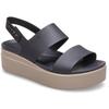 Keilsandalette CROCS "Brooklyn Low Wedge", Damen, Gr. 38, schwarz (schwarz, mushroom), Croslite, casual, Schuhe, Sommerschuh, Sandale, Keilabsatz, mit modischer Plateausohle