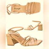 Free People Shoes | Free People Women's Metallic Niki Strappy Leather Sandal Sz 9.5 | Color: Tan | Size: 9.5