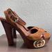 Gucci Shoes | 100% Authentic Gucci Brown Suede Platform Heels Size 6.5 | Color: Brown | Size: 6.5