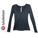 Lululemon Athletica Tops | Lululemon Heathered Dark Grey Long Sleeve Vneck Top Size 4 Nwot | Color: Gray | Size: 4