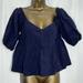 Free People Tops | Free People Navy Blue Off The Shoulder Blouse | Color: Blue | Size: S