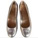 Gucci Shoes | Gucci Authentic Silver Leather Ballet Flats With Gg Logo Size 36 1/2. | Color: Silver | Size: 36 1/2