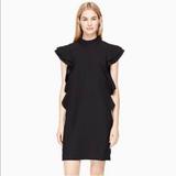 Kate Spade Dresses | Kate Spade Black Dress Cocktail Shift Ruffle Lbd Mini Women’s Runway Designer 0 | Color: Black | Size: 0