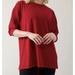 Athleta Tops | Athleta Candy Red 3/4 Sleeve Crew Neck Oversized Tranquility T Shirt Size L | Color: Red | Size: L