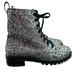 Kate Spade Shoes | Kate Spade New York Jemma Glitter Combat Boots Silver Black New Size 6.5 | Color: Black/Silver | Size: 6.5