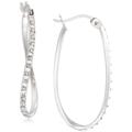 Giani Bernini Jewelry | Giani Bernini Diamond Accent Twist Hoop Earrings Platinum Over Sterling Silver | Color: Silver | Size: Os