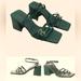 Free People Shoes | Free People Women's Blue Niki Strappy Leather Sandal Size 8 | Color: Green | Size: 8