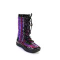 Coach Shoes | Coach Womens Plaid Logo Embroidered Lace Up Mid-Calf Boots Purple Size 6.5 | Color: Purple | Size: 6.5