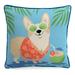 Jordan Manufacturing 16 x 16 Vacation Dog Blue Animal Square Outdoor Throw Pillow with Welt